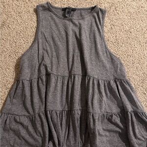 Forever 21 Charcoal Tiered Tank Top